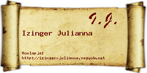 Izinger Julianna névjegykártya